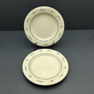 Longaberger Woven Traditions Heritage Green Bread Plates Dessert Plates